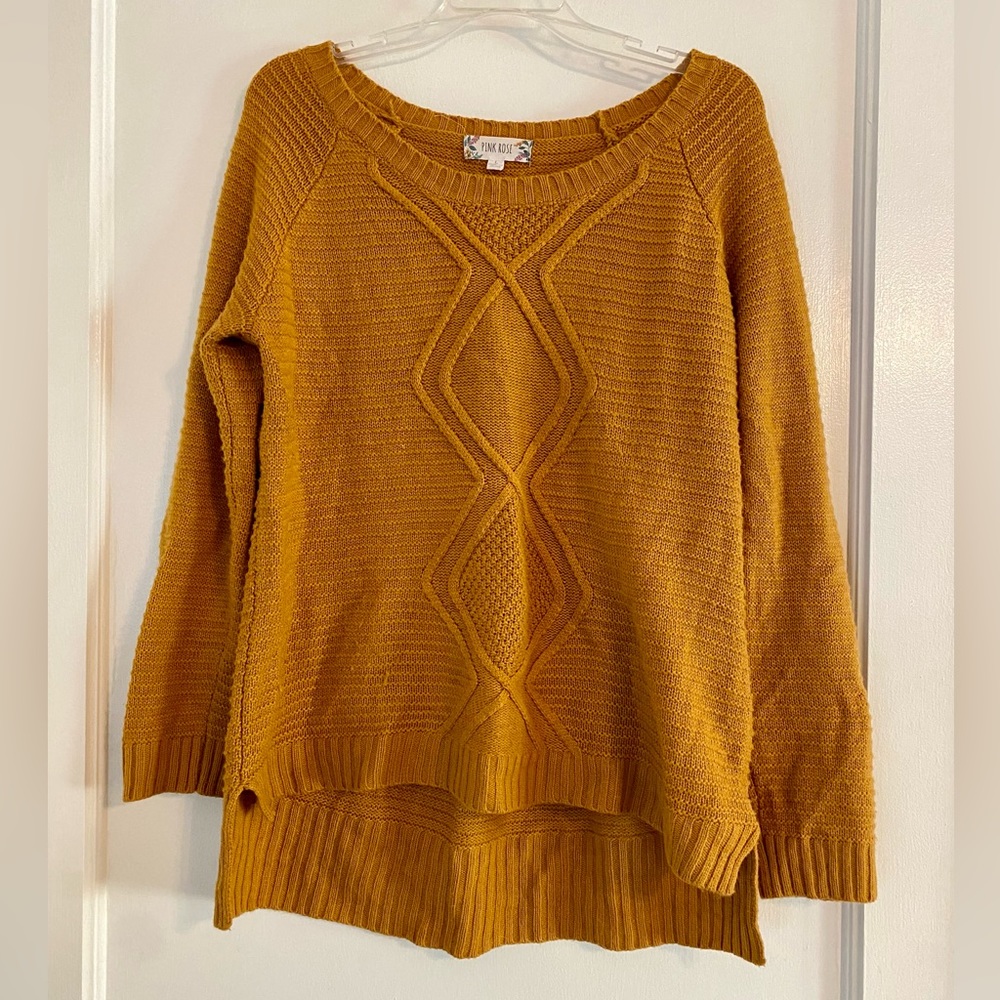 Pink Rose Large Golden Sweater